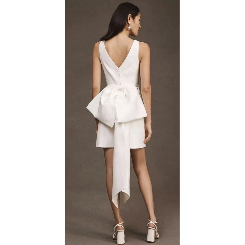 Sachin & Babi Gwyneth Mini Bow Dress Ivory Women's Size 16 Black Tie Wedding NWT